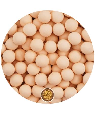EinsSein 0.35kg Crispy chocolate Dragees wedding large shiny apricot - ca.1.8 cm pearls - dragees baptism communion almonds