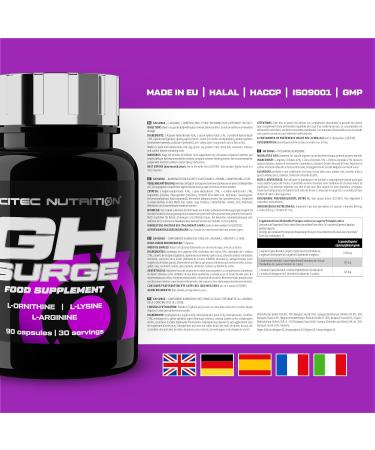 Scitec Nutrition GH Surge Capsules - L-Arginine, L-Ornithine, L-Lysine Supplement 90ct - Buy Online on GoSupps.com