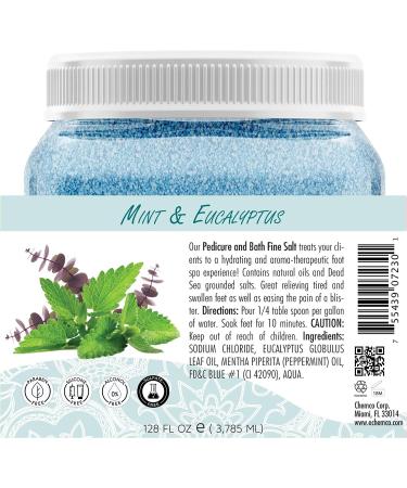 SPA REDI Detox Foot Soak 128 Oz - Mint Eucalyptus Dead Sea Salt with Argan & Coconut Oil for Hydration & Softening - Buy Online on GoSupps.com