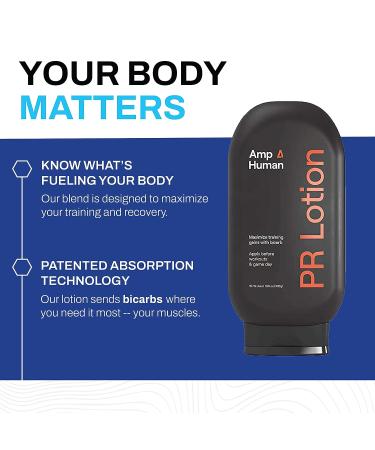Amp Human PR Lotion  Performance & Recovery Bicarb Sports Lotion  Bottle (300g) 10.58 Ounce (Pack of 1) - Buy Online on GoSupps.com