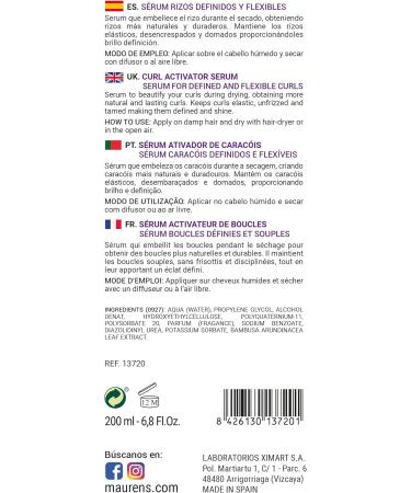 Ximart Laboratories Maurens Curl Precision Activation Serum for curls 150 ml - Buy Online on GoSupps.com