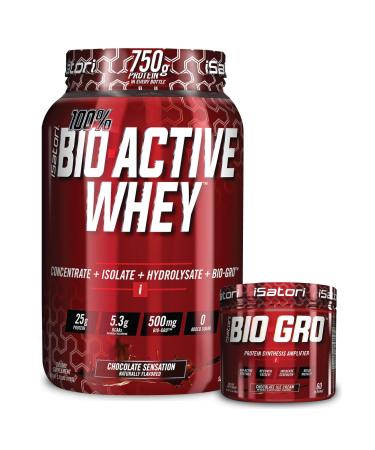 iSatori Bio-GRO Chocolate Ice Cream (60 Servings) & Bio-Active Whey Protein Powder Chocolate Sensation (30 Servings)