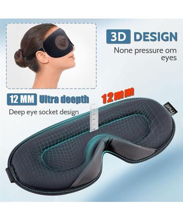 ITME Sleep Mask - 100% Light Blocking 3D Eye Mask for Men, Women & Side Sleepers with Adjustable Strap - Ideal for Sleeping, Travel, Yoga, Camping, Shift Work - Includes Storage Bag and Earplugs - Buy Online on GoSupps.com