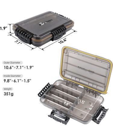 RUNCL Waterproof Fishing Tackle Box 3700 Tray | Adjustable Dividers | Sun Protection | Thicker Frame - Freshwater/Saltwater Storage (1 Pack, Size 10.6) - Buy Online on GoSupps.com
