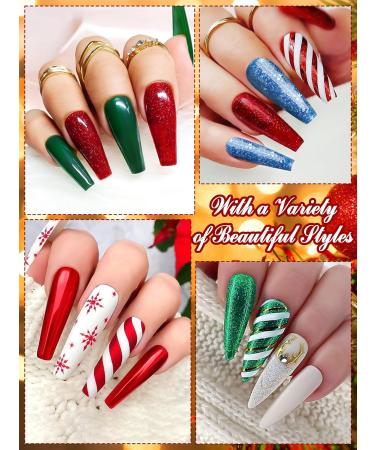 12 Colors Christmas Gel Nail Polish Set EBANKU Christmas Collection Gel Nail Polish Glitter Red Green Blue White Gold Silver Gel Polish Starter Kit Xmas Nail Polish Kit for Women Girls DIY Nail Art - Buy Online on GoSupps.com