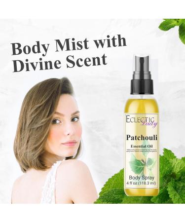 Body Spray for Women 4 Oz Patchouli Essential Oil Body Mist with Long-Lasting Fragrance Earthy & Clean Scent Reminiscent of the 1960s & 70s Light Subtle Perfume with Wood Notes 100% Paraben Free Regular Strength 4 Fluid Ounces - Buy Online on GoSupps.com