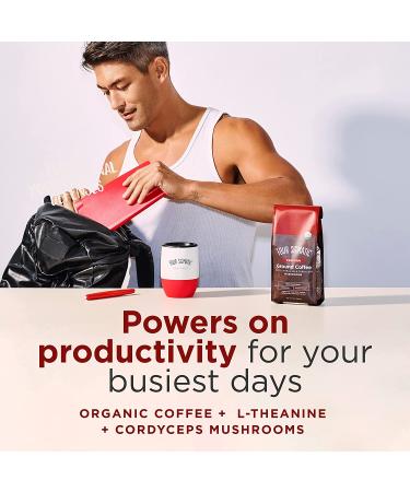 Four Sigmatic Perform Ground Coffee - Dark Roast with L-Theanine & Cordyceps Mushrooms | 12 oz - Buy Online on GoSupps.com