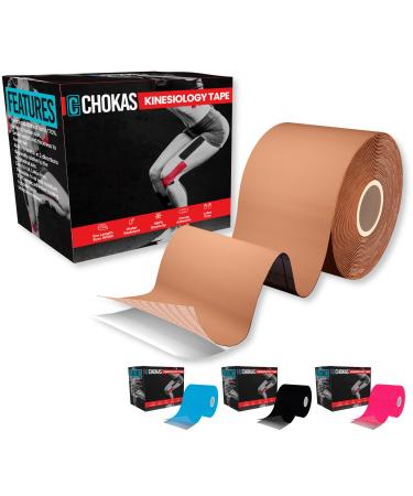 CHOKAS Kinesiology Tape 5m Roll Elastic Therapeutic Sports Tape for Shoulder Ankle Elbow Wrist shin Splints and Knee Support Waterproof Physio Body Tape for Muscle Pain Relief Boob Tape Skin