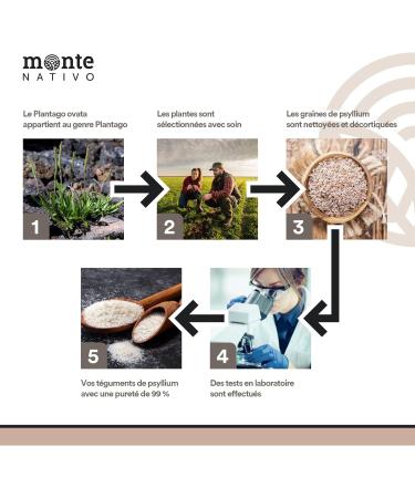 Organic Psyllium Tegument by MonteNativo - 500g | Purity 99% | Psyllium Tegument from India Tested and Packaged in Germany - Buy Online on GoSupps.com