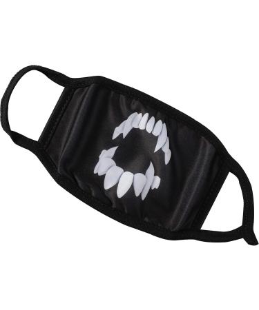Komonee Adults Face Mask Washable Reusable Trendy Dustproof Cloth Mouth Cover Covering For Boys Girls Indoors Outdoors Childrens School Protection Scary Teeth - Buy Online on GoSupps.com