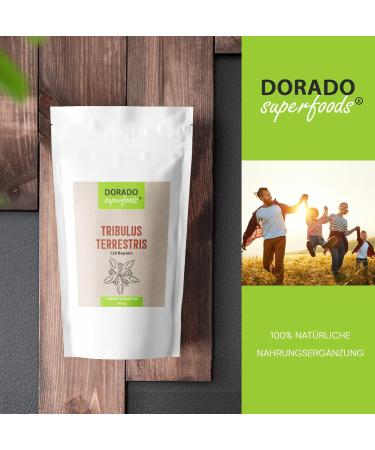 Dorado Superfoods Tribulus Terrestris 10:1 Extract Capsules - 120 Vegan Capsules 1400mg Daily Dose 90% Saponins - High Potency Encapsulated in Germany - Buy Online on GoSupps.com
