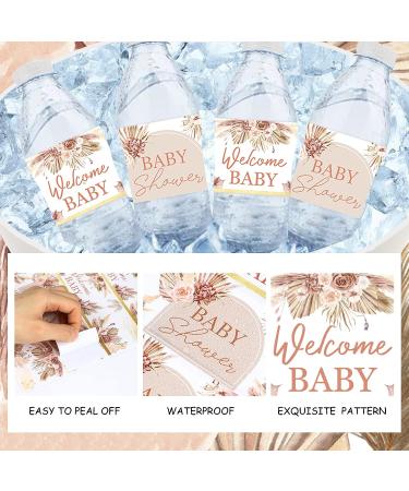 Cheereveal 24PCS Pampas Grass Baby Shower Water Bottle Labels - Boho Waterproof Adhesive Labels for Pampas Baby Shower Decor - Buy Online on GoSupps.com