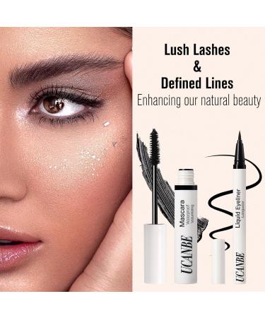 UCANBE Set Mascara et Eyeliner Maquillage des Yeux Couleur Imperm able Mascara pour des Cils Naturels Durables et Recourb s Eyeliner R sistant aux Bavures et Non-Transf rable (Rouge Baie) - Buy Online on GoSupps.com