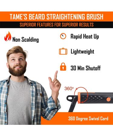 Tame The Wild Premium Beard Straightener - Ionic Anti-Scald Technology - 3 Temp Settings - Includes Wooden Comb - Gift Set - Buy Online on GoSupps.com