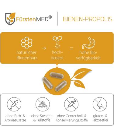 F rstenMED Real Bee Propolis Capsules - High Dose Natural Bee Resin + Acerola - 90 Vegetarian Capsules - Lab Tested for Quality - Buy Online on GoSupps.com