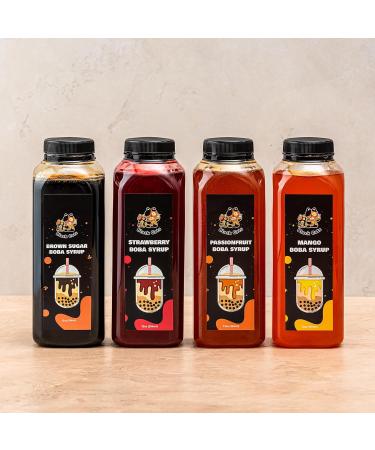 Syrup for Bubble Tea | 12 Ounces (354 ML) | Brown Sugar Boba Flavored Syrup for Tapioca Pearls and Desserts (Strawberry) - Buy Online on GoSupps.com