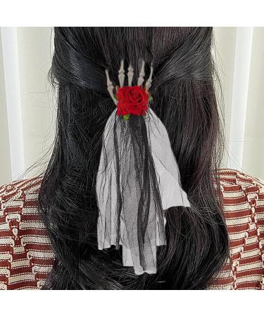 Moreeulsi Halloween Skull Hand Hairpins Skeleton Hand Bone Claw Punk Headdress Halloween Skull Hand Headpiece Hairpins Halloween Skeleton Headpiece Issue Card - Buy Online on GoSupps.com