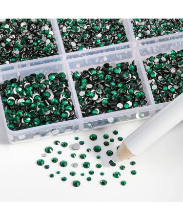 Beadsland 7200PCs Flatback Rhinestones - Clear Round Crystal Gems for Handicrafts Mixed Sizes with Wax Pencil Kit Emerald Green SS3-SS10 - Buy Online on GoSupps.com