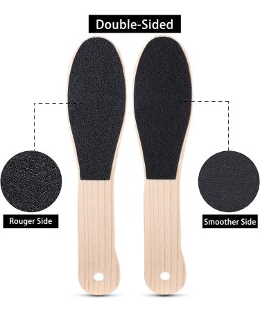 4-Piece Double-Sided Wooden Foot File Set - Callus Remover for Wet Dry Feet - Foot Care Scrubber for Removing Dead Skin - Buy Online on GoSupps.com