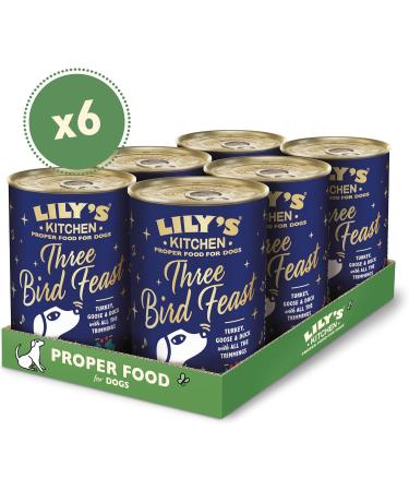 Lily's Kitchen Canned Wet Food for Adult Dogs Made with Natural Ingredients Three Poultry Delight for All Dog Sizes (6 x 400g) - Buy Online on GoSupps.com