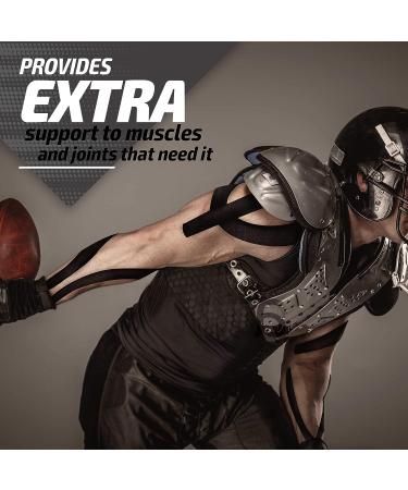 Physix Gear Kinesiology Tape Pro - Waterproof Sports Tape for Pain, Injuries & Pregnancy - 2 Pack Black Tape with E-Guide - Buy Online on GoSupps.com