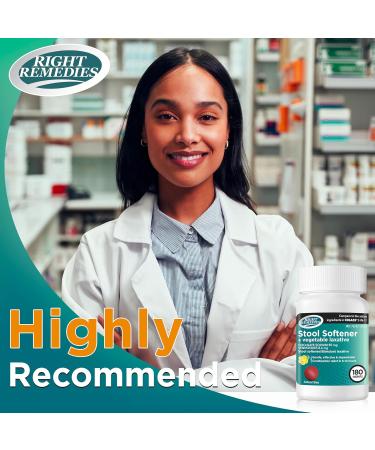 Right Remedies Natural Vegetable Laxative Plus Stool Softener (180 Tablets) Gentle Effective Dependable Constipation Relief in 6-12 hours Compare to the Active Ingredients in National Brand Product - Buy Online on GoSupps.com
