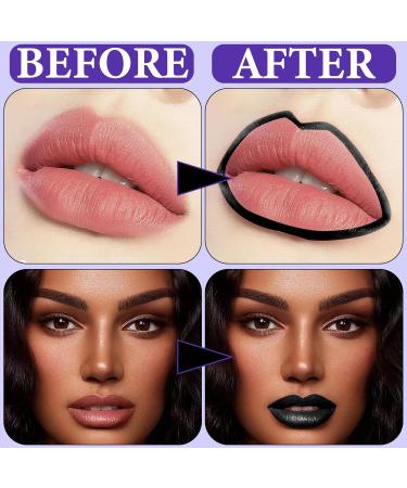 2Pcs Black Matte Liquid Lipstick & Lip Liner Set | Waterproof Long Lasting Smudge Proof | Perfect for Halloween & Goth Makeup - Buy Online on GoSupps.com