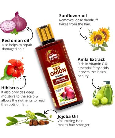 THE INDIE EARTH ADVANCED RED ONION DAILY HAIR CARE SUPERSAVER COMBO PACK WITH RED ONION HAIR OIL 300 ml + RED ONION SHAMPOO 300 ml - Buy Online on GoSupps.com