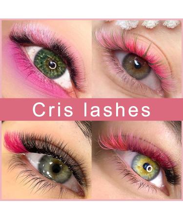 Buy Cris lashes Pink Self-Fan Eyelash Extensions | Ombr Pink 0.07 D Curl 13mm Colored Silk Lashes | International Shipping - Buy Online on GoSupps.com