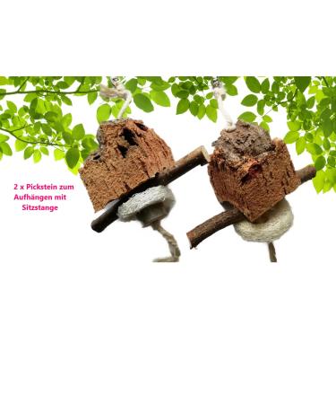 Set of 2 Cork Picking Stones for Budgies & Small Birds Practical Hanging Perch for International Shipping - Buy Online on GoSupps.com