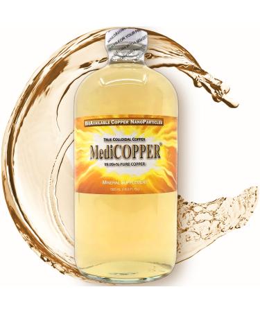 MediCOPPER True Colloidal Copper Dietary Supplement - 500 mL (16.9 fl oz) in Clear Glass Bottle
