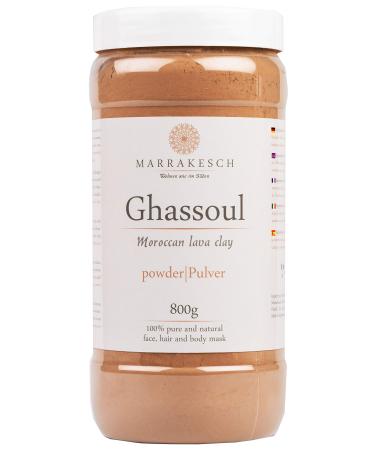 Marrakech Ghassoul Lavaerde Pulver 800G |Original Moroccan clay as a facial mask for facial cleaning |Natural peeling for face skin and hair |Washing earth as body care 800 g (1 Pack) - Buy Online on GoSupps.com