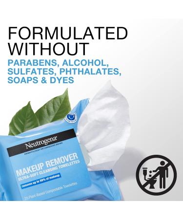 Neutrogena Makeup Remover Cleansing Face Wipes - Twin Pack, 25 Count - Alcohol-Free, Removes Waterproof Makeup and Mascara - Buy Online on GoSupps.com