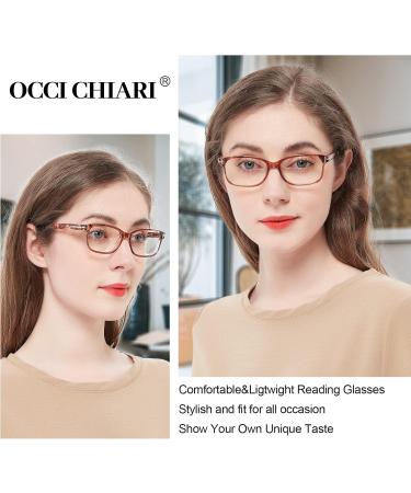 OCCI CHIARI Square Reading Glasses for Men & Women - Lightweight & Comfortable 5.0x Brown Readers - Buy Online on GoSupps.com