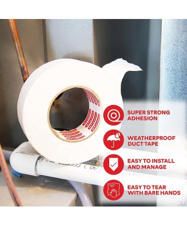 XFasten Super Strong Duct Tape  White  3" x 30 Yards  Waterproof Duct Tape for Outdoor  Indoor  School and Industrial Use 3-Inch by 30 Yards White - Buy Online on GoSupps.com