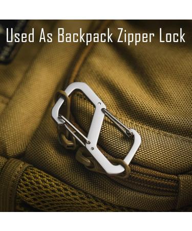 KeyUnity KS Stainless Steel Quick Release Carabiner Clip - Perfect for Keys Flashlight Folding Knife & Whistles | Durable & Secure - Buy Online on GoSupps.com