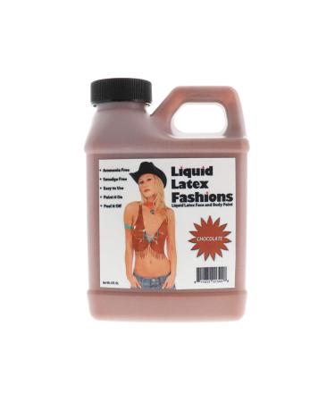 Chocolate 8 Oz - Liquid Latex Body Paint Ammonia Free No Odor Easy On and Off Cosplay Makeup Creates Professional Monster Zombie Arts