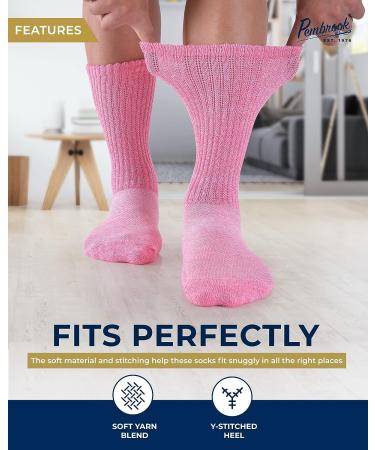 Pembrook Diabetic Socks for Men and Women - Non Binding Neuropathy Socks - Large Bright Colors - 6 Pairs - Buy Online on GoSupps.com