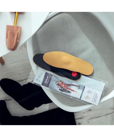 Foot Morning Deluxe Orthopedic Leather Shoe Insoles - High-Quality Footbed Support for Flat Feet Midfoot Pain & Plantar Fasciitis (EUR 36 Women) - Buy Online on GoSupps.com