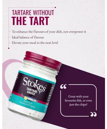 Stokes Real Tartare Sauce 3PK Smooth & Creamy Tartare Sauce Perfect For Fish Dishes Award Winning Gluten Free Tartare Sauce Made With Gherkins & Capers Beautifully Balanced Flavour 200g Glass Jar - Buy Online on GoSupps.com