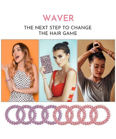 Spiral Hair Ties Set - 8 Pack Coil Hair Accessories for Active Women in Pink-Purple | Strong Grip Hair Scrunchies - Buy Online on GoSupps.com