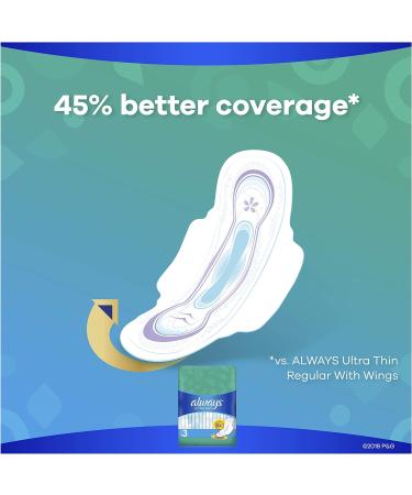 Always Ultra Thin Pads Size 3 Extra Long Super Absorbency with Wings Unscented - 14 Count - Buy Online on GoSupps.com
