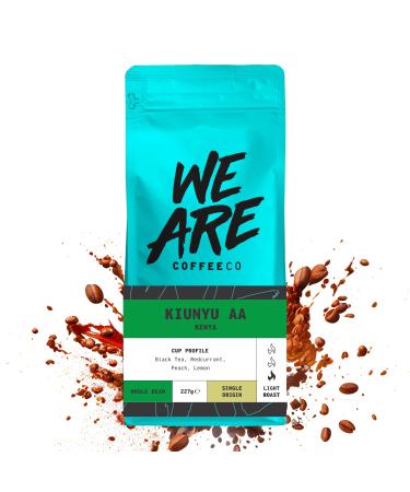 Coffee Beans 227g Bag Whole Bean Coffee Kenya Coffee Beans Black Tea & Fruits Notes 100% Arabica Light Roast AA Grade Speciality Freshly Roasted Single Origin (We Are Coffee Co) Whole Bean 227 g (Pack of 1)