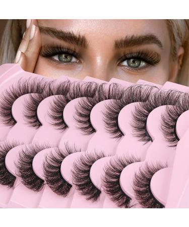 Buy 3D False Eyelashes - Natural Look Russian Cat Eye D Curl Lashes by Lvmixwig | International Shipping Available - Buy Online on GoSupps.com