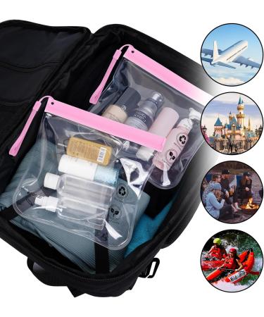 2 Pack ECOHUB Airport Security Liquids Bags - Clear Travel Toiletry Bag with Strap and Carrying Handle - TSA Approved Pink EVA Zip Lock Bags for Women and Men - Buy Online on GoSupps.com