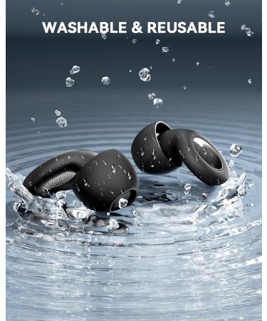 Ear Plugs for Sleeping - Soft Reusable Silicone Earplugs | NRR 30 dB Noise Reduction for Travel Concerts & Focus | Includes Storage Case - Black - Buy Online on GoSupps.com