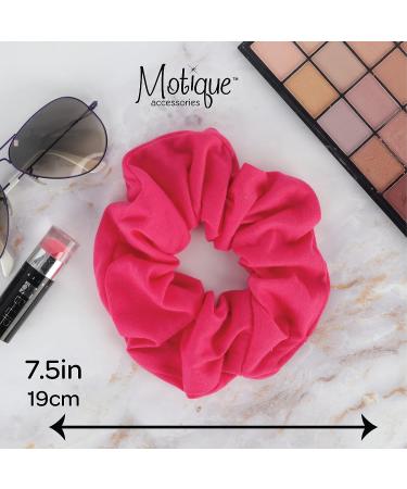 Jumbo Hot Pink Cotton Scrunchie Hair Tie | Soft & Stylish Accessory - Buy Online on GoSupps.com