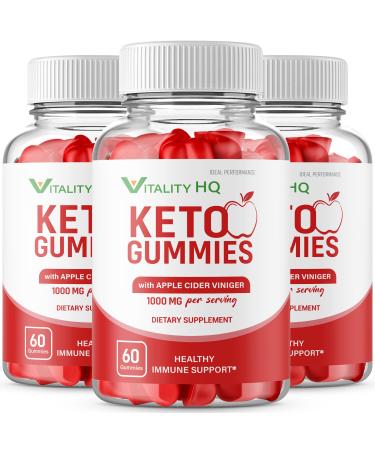 IDEAL PERFORMANCE (3 Pack) Vitality HQ Ketos Gummies Vitality Ketos ACV Gummies Vitality ACV Gummie Vitality Ketos Gummies (180 Gummies)