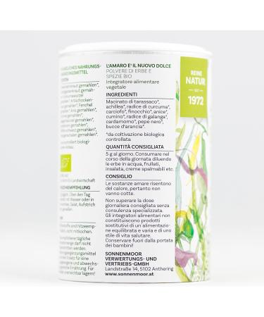  SonnenMoor Organic bitter powder Bitter is the new sweet in a 100 g tin a natural product of the Austrian family company SonnenMoor active since 1972. - Buy Online on GoSupps.com