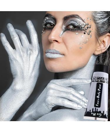 Go Ho Pearl Silver Face Body Paint 2.37 oz - Water Based Cream for SFX Cosplay & Halloween Makeup - Buy Online on GoSupps.com